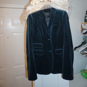 JCrew Velvet Schoolboy Blazer in Dark Teal